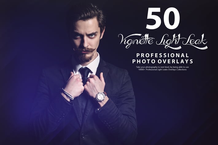 50 Vignette Light Leak Photo Overlays