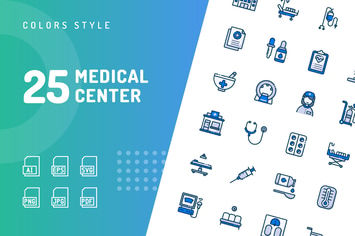 Medical Center Color Icons