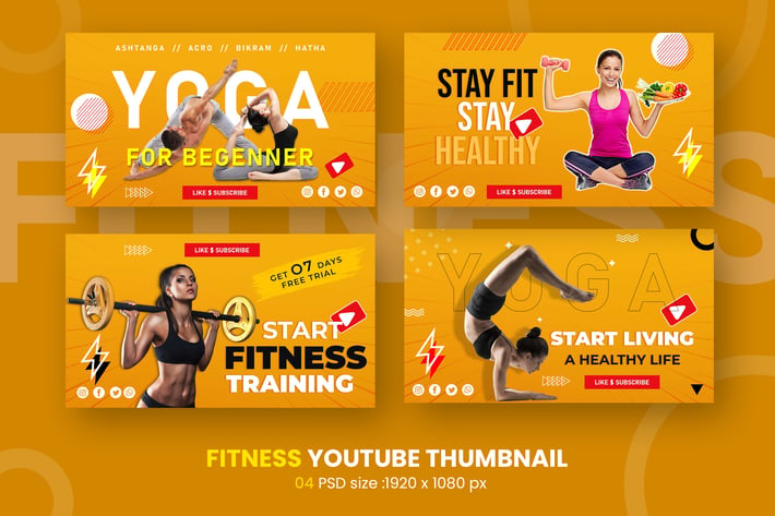Fitness Youtube Thumbnail Template