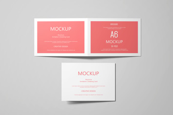 A6 Landscape Greeting Card Invitation Mockup Set 1