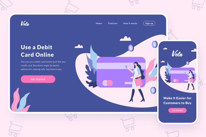 Buying via debit card illustration