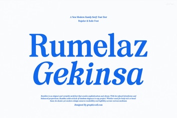 Rumelaz Gekinsa Family Serif Font Text