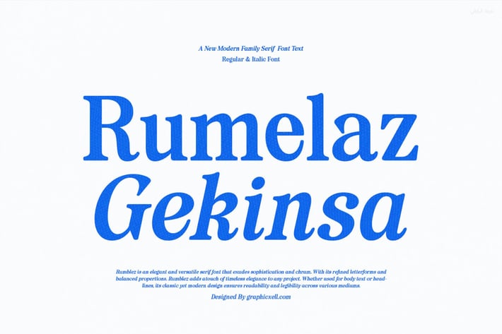 Rumelaz Gekinsa Family Serif Font Text