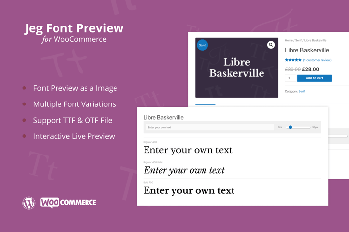 Jeg Font Preview - WooCommerce Extension Plugin