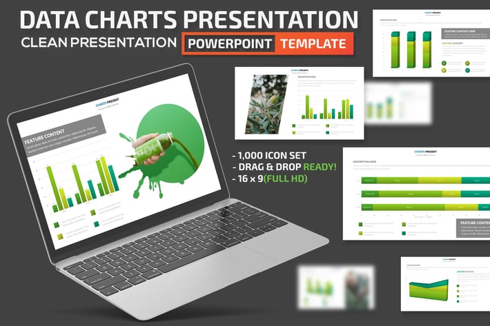Green Charts Powerpoint Presentation