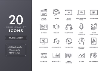 Music and Video Icons