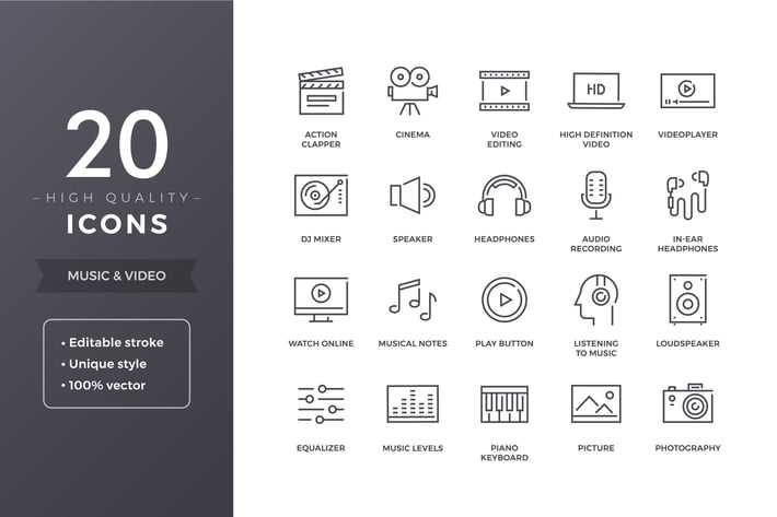 Music and Video Icons