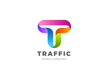 Letter T Logo design 3D Ribbon style