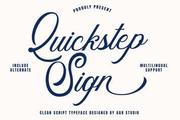 Quickstep Sign - Clean Script Font