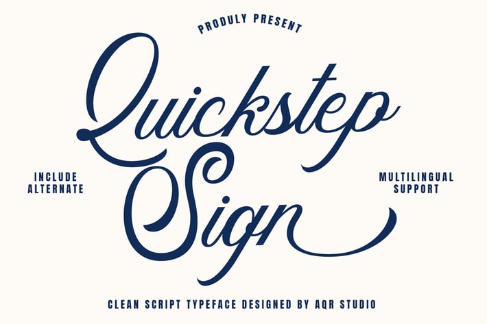 Quickstep Sign - Clean Script Font