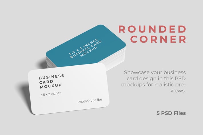 Rounded Business Card Mockups