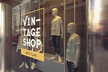 Sale Shop Glass Mockup