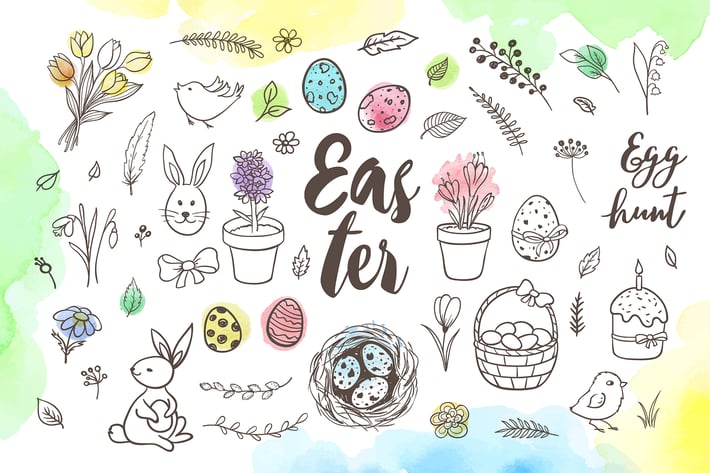 Spring and Easter Doodle Design Kit