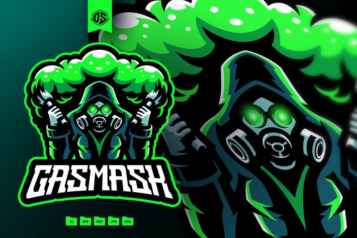 Gas Mask Mascot Logo
