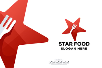 Star Food Gradient Logo Template