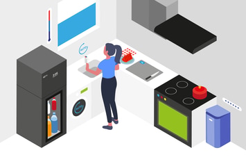 Smart Kitchen Isometric Illustration