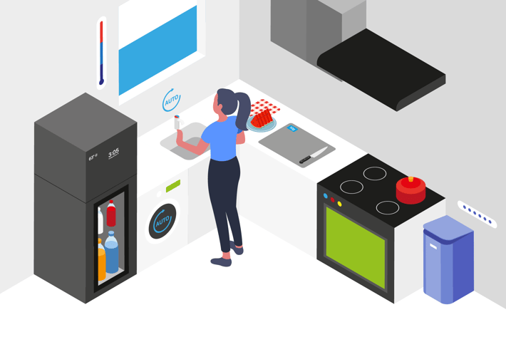 Smart Kitchen Isometric Illustration