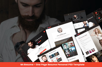 Mr.Resume - One Page Resume Personal PSD Template