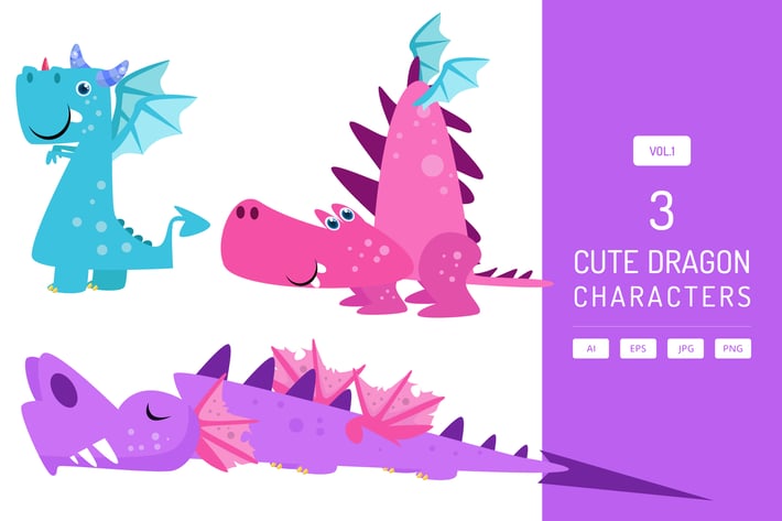 Cute Dragon Characters Vol.1