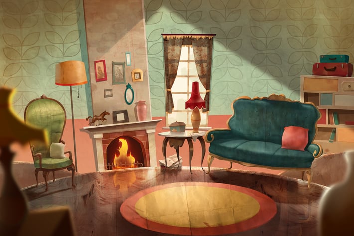 Cozy Living Room — Stay At Home Illustration