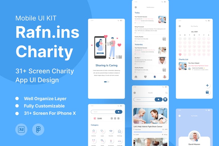 Rafn.ins - Charity UI Mobile Kit