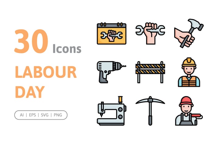 30 Labour Day Icons
