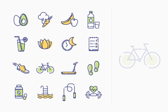 Healthy Lifestyle Icons - Outline Series