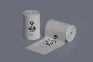 Thermal Paper Roll Realistic Mockup