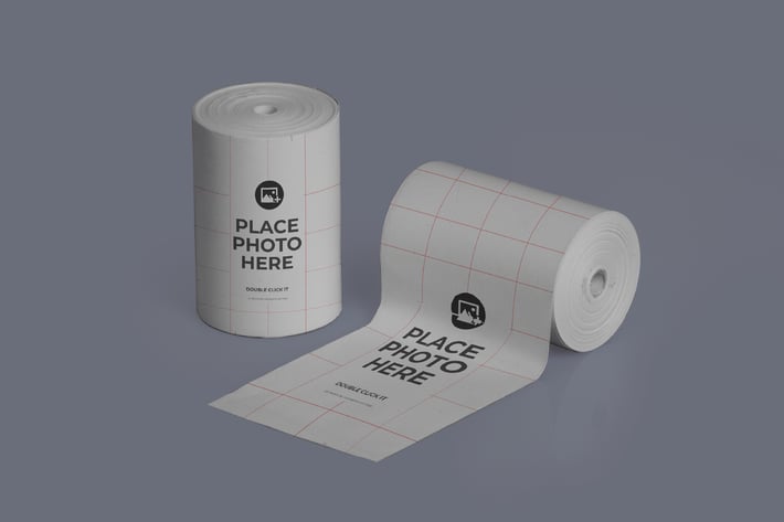 Thermal Paper Roll Realistic Mockup