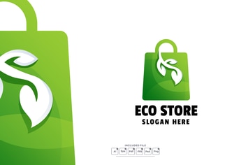Eco Store Gradient Logo Template