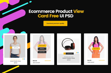 Ecommerce Product View Card UI PSD Template