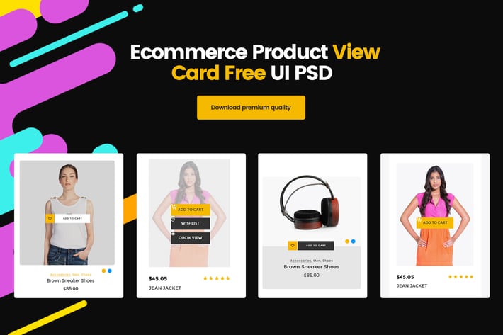 Ecommerce Product View Card UI PSD Template