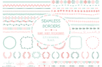 Doodle Seamless Borders, Elements