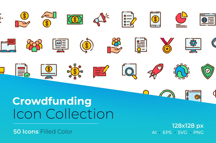 Crowdfunding Filled Color Icon