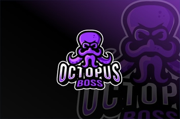 Octopus Boss Esport Logo Template