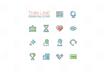 Business - Thin Single Line Icons Set