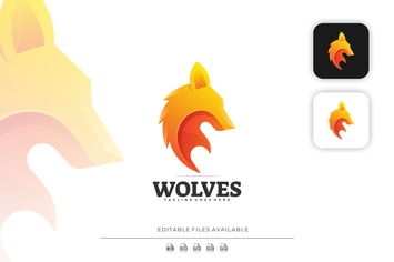 Wolf Gradient Colorful Logo