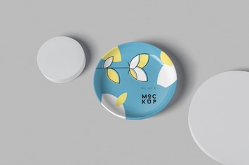 Round Ceramic Plate Mockup Templates