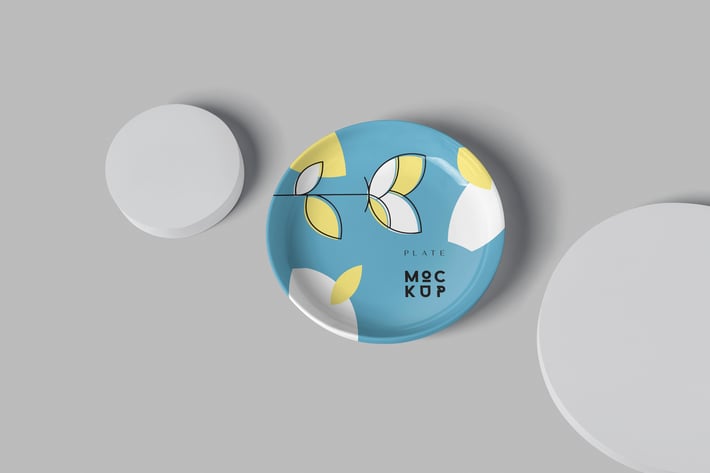 Round Ceramic Plate Mockup Templates