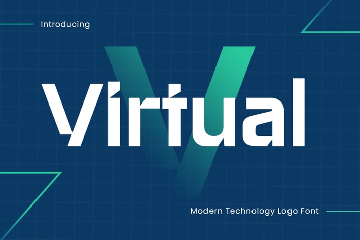 Virtual - Modern Technology Logo Font