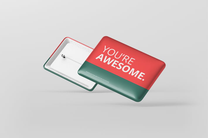 Rectangle Badge Button Mockup