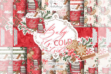 Gingerbread Watercolor digital paper pack