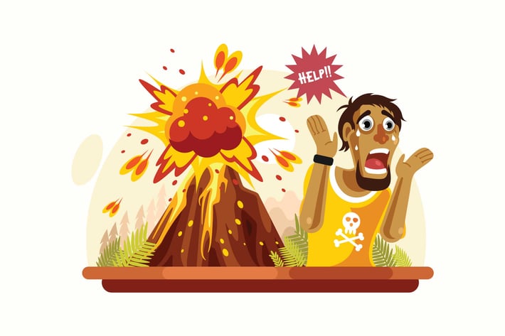 Volcano Disaster Vector Illustration