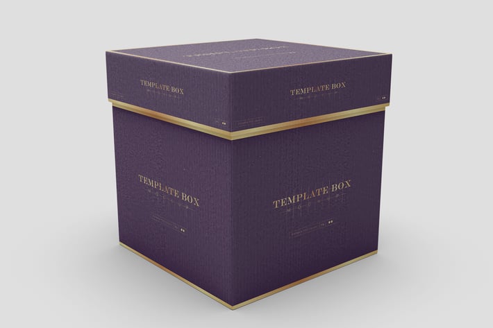 Square Box Packaging Mockup