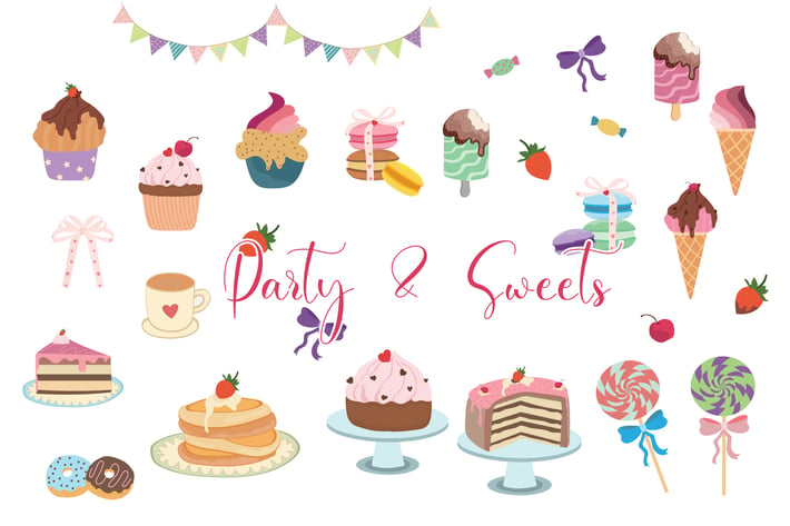 Party & Sweets Hand Drawn
