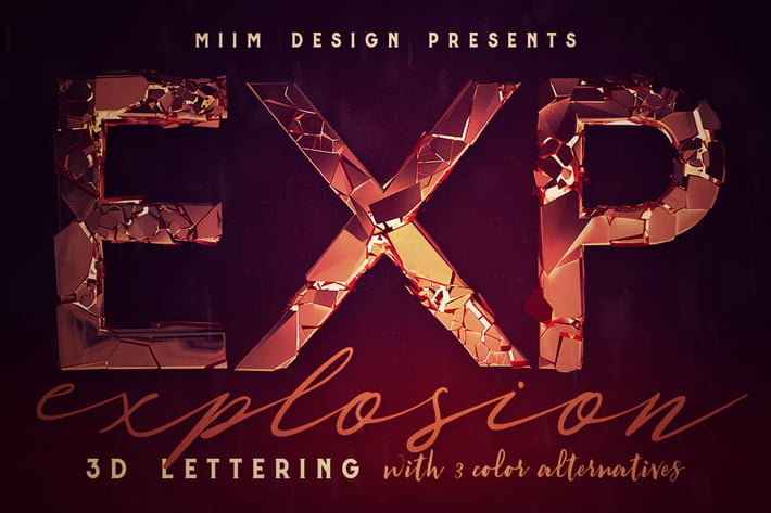 Explosion - 3D Lettering