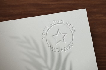 Logo mockup embossed on paper - mockup template