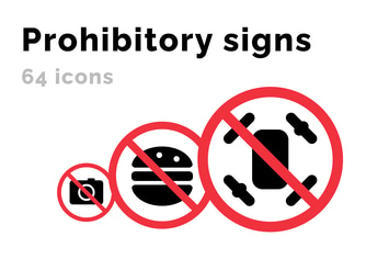 Prohibited icon set
