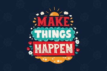 Modern flat design hipster illustration with quote
