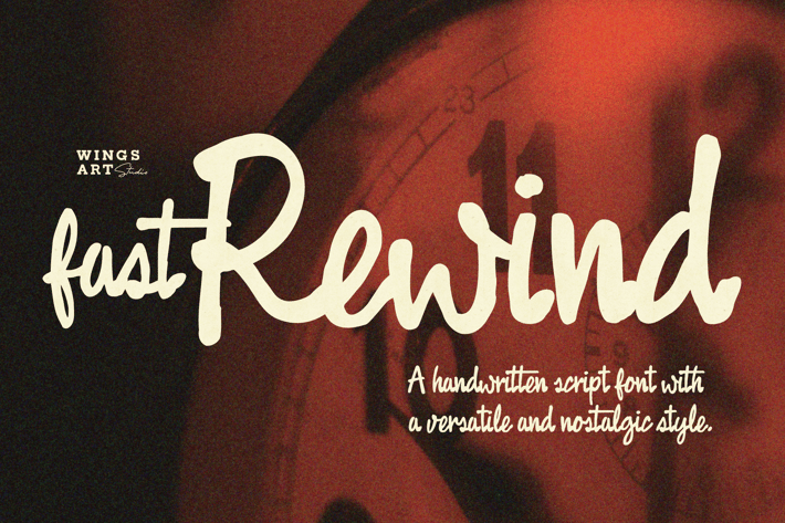 Fast Rewind: Retro Brush Script Font
